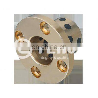 TCB500F Solid Lubricating Brass Copper Alloy Bushing Made of CuZn25Al5MnFe4 Graphite Oilless Flange bear for Casting Machine.