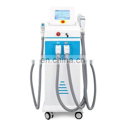 Renlang multifunctional laser 4 Handles / E-light + SR+HR + ND YAG + RF / beauty salon equipment