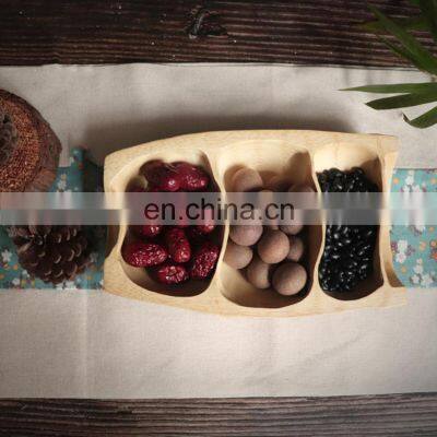 Nordic geomantic natural rustic wooden tray food fruit plate simple modern living home luxury dry bamboo root wooden fruit dish