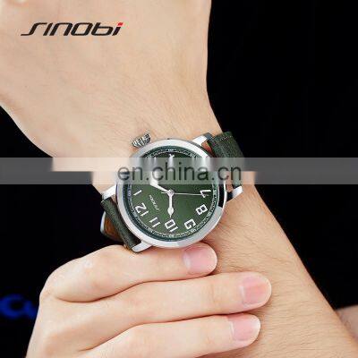 SINOBI Simple Men Watches Luminous Arabic Number Dial Japan Quartz Movement S9813G Jam Tangan Pria