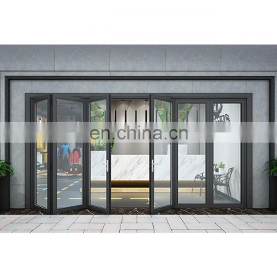 Aluminum door revolving door aluminum grille sound insulation glass sliding folding doors for sale