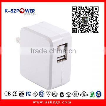 2016 G-series 17W K- 053400 multiple usb wall charger 5V 1A 2A for phone with CE UL