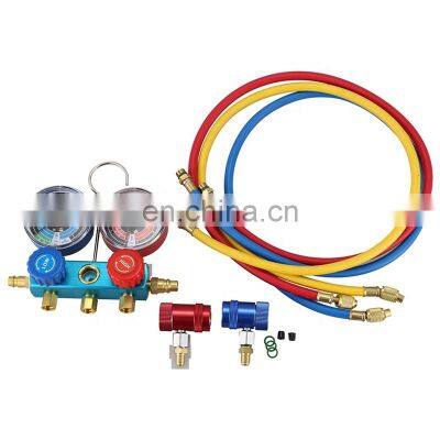 CT-536ALB Aluminium Manometer-Set für HVAC-Kälteanlagen und Autoklimaanlagen. Aufladung für R134A, R502, R410A, R404. Verteilerblock photo-4