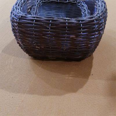 Arc Top Shape Rustic Style Brown Color Wicker Laundry Baskets photo-2