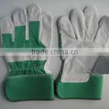 green industrial safety cow split leather work