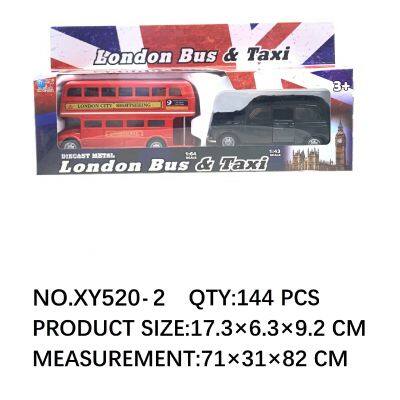 XINYU 5 Inches London Bus & Taxi Set Diecast Metal Cars Stimulated Alloy Vehicle Toys photo-5
