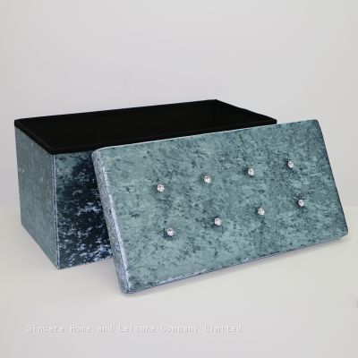 Ice Velvet ottoman-Blue