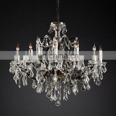 Test 19Th C. Rococo & Round Traditional Iron Foyer Creative Dining Crystal Chandelier 33\