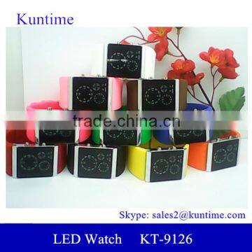 Environmental silicone strap 12-hour/date display bangle watch led