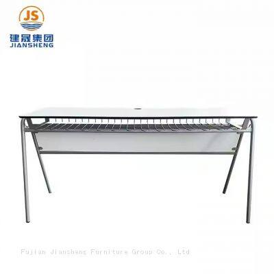 JS Hot Sell 2 Person School Double Table University Classroom Furniture School Student Desks photo-2