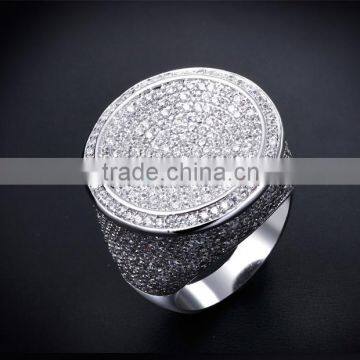 Round Shape CZ Micro Pave Setting Wedding for Bride Very Big Deluxe Statement Ring photo-2