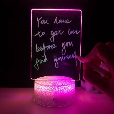 Factory price Hot Sale 3D Illusion Blank Acrylic Sheet Night Lights Oem Plate With Rgb Lamp Base touch remoter Diy Acrylic Lamp