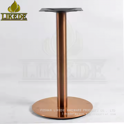 Hot Sale Luxury Round Plate Brushed Rose Gold Stainless Steel Table Base Premium Furniture Legs photo-3