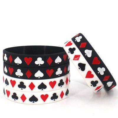 Wholesale Wristband Waterproof Debossed Ink-Filled Silicone Bracelets for Team Fans