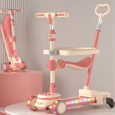 New children's scooter, can ride and fold, 2-12 years old with music baby five in one yo yo scooter（Wechat:13510231336）