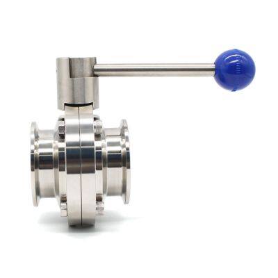 Food Grade Stainless Steel Butterfly Valve Welded Manual Sanitary Welding Powder Butterfly Valve for Milk Tank photo-3