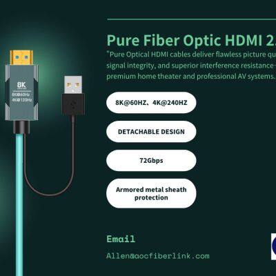 OEM Factory Wholesale 8K HDMI MPO Fiber Optic Extension Cable Kit-Detachable-300m-48Gbps photo-3