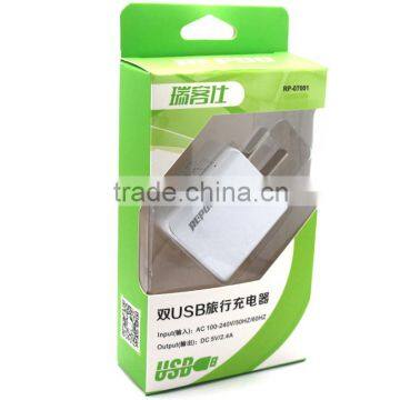 2016 Promotion Gift AU UK US EU Dual USB Travel Charger For iPad 5 Air/iPhone 6/Samsung S6