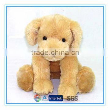 Plush dog toy brown sitting puppy