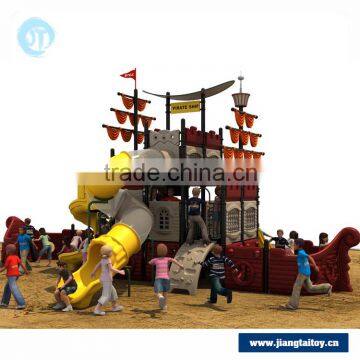 Children outdoor playground equipment with cheap playground slide / wooden pirate ship playground