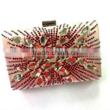 manufacturer sell red flower hand clutch bag