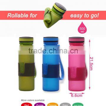 PLASTIC OR SILICONE HOT SELLING FOLDABLE WATER BOTTLE