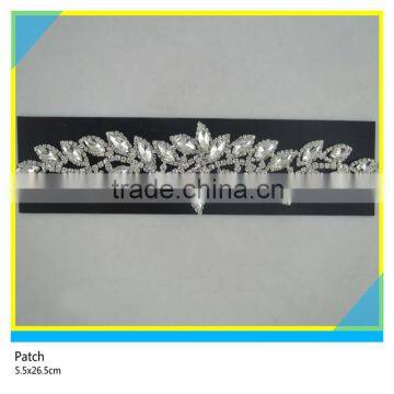 Sew on Diamond Jewelry Patch Glass Rhienstone Chain Trim Patch 5.5x21.5cm photo-6