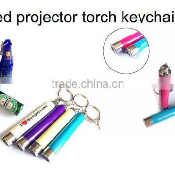 Metal Led Customed Logo Keychain Led Battery Projector Keyring to Advertising photo-2