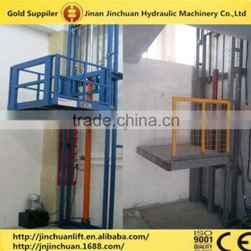 hydraulic cargo lifting equipment/guide rail cargo lift/Track traveling type platform lift