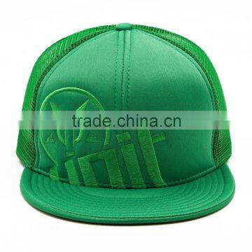 Guangzhou Guangjia Multi Panel Green Half Mesh Plastic Backclosure Custom Snapback photo-2