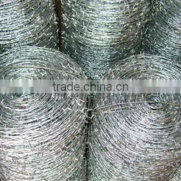 best price for galvanise barbed iron wire(250meters length per roll)