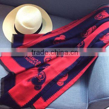 New Ladies Fashion Bear Printed Pashmina Wool Scarf photo-4