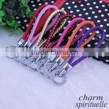 PU Leather Rope Woven Keychain Men Women Keyrings Key Holder Chain