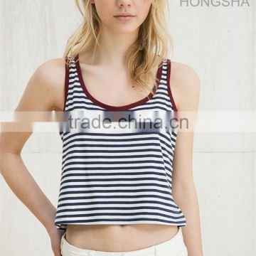 2016 Summer Ladies Fashionable Ringer Stripe Tank Tops HST2461