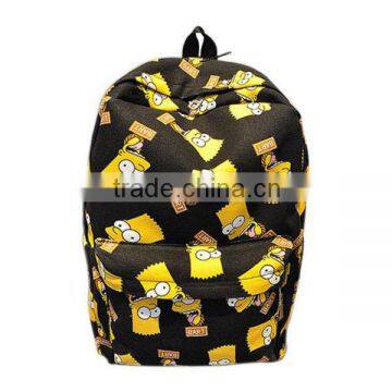 Cartoon School Shoulder Bag Simpson Printting Backpacks Canvas for Girls/Boys photo-2