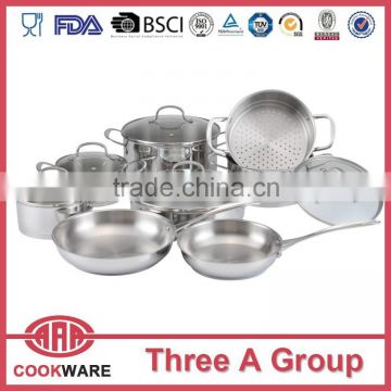 High quality 13 pcs stainless steel kitchenware with induction bottom