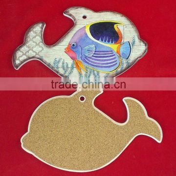 Printed Fish shaped ceramic trivet and wall decor