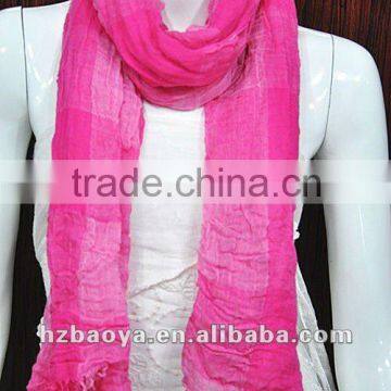 Women Solid Pink Color Pashmina Shawl Wraps Scarf