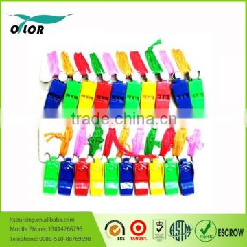 High Quality Cheap Plastic custom wholesale coloured plastic survival whistle