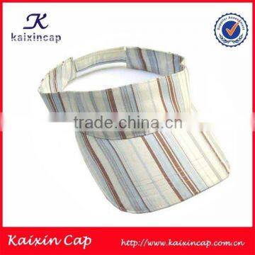 promotional cheap custom made 100% cotton stripped sun visor cap