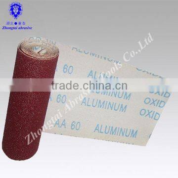 Aluminum oxide abrasive sanding cloth roll