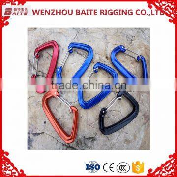 Outdoor Blue D Shaped Carabiner Bit Aluminum Snap Hook, Mini Carabiner Hammock Aluminum Spring Hook photo-3