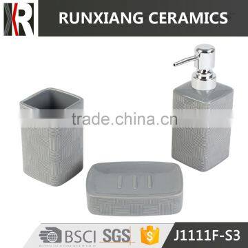 high quality square gray ceramic bathroom accessories set