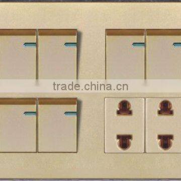 Six Gang Two Socket Wall Switch