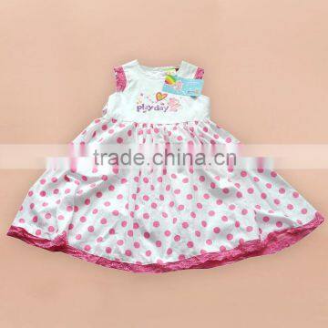 quality new design Care Bears girl dress sleeveless lace printing baby clothes