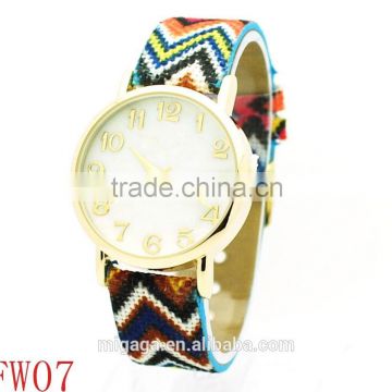 custom logo fabric strap watch/thin strap sports watch