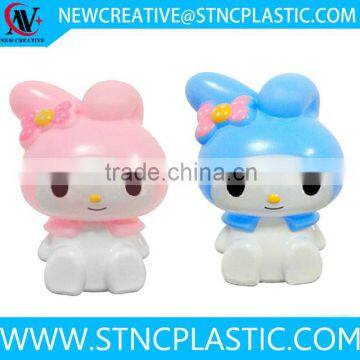 promotional cartoon melody rabbit kids plastic coin bank