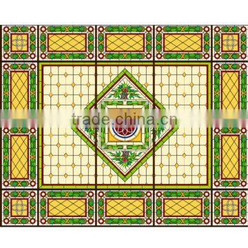 2013 custom tiffany style stained glass ceiling panel for plaza or church decoration                        
                                                Quality Choice