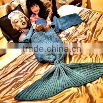 New 2016 Fashion Crochet Handmade Knitted Mermaid Tail Blanket Crochets Wrap Mermaids Pattern photo-2