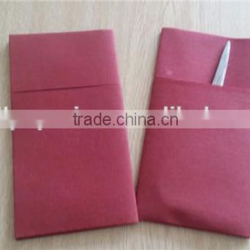 High quality 40x40cm 1/8 fold wine red airlaid napkin paper